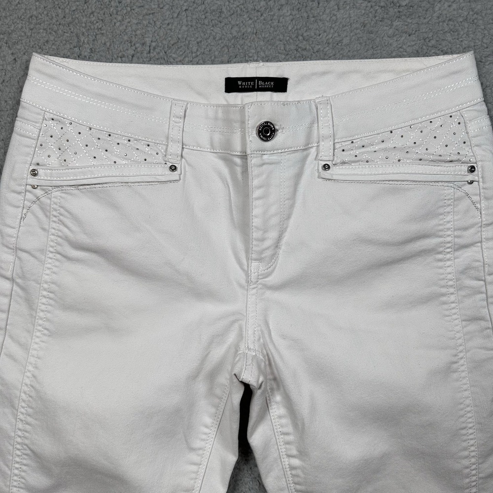 White House Black Market WHBM Women Size 6R Slim Ankle Jeans Embroidered - Picture 4 of 13